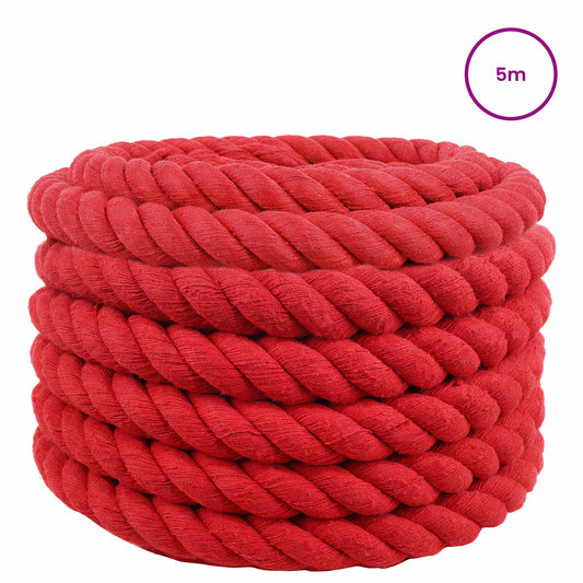 vidaXL Κωτόσχοινo 40 mm 5 m Κόκκινο 100% Βαμβάκι