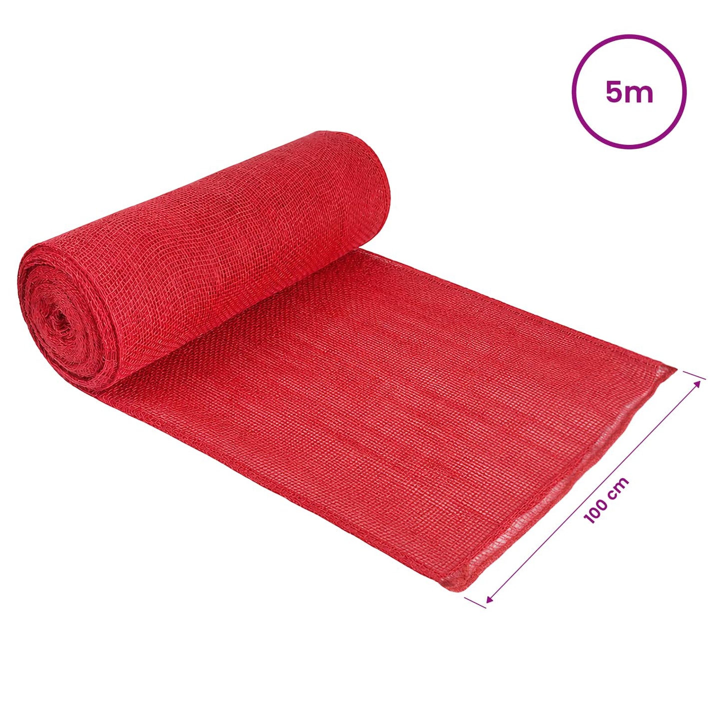 vidaXL Ρολό από Τζute 100 x 500 cm Κόκκινο