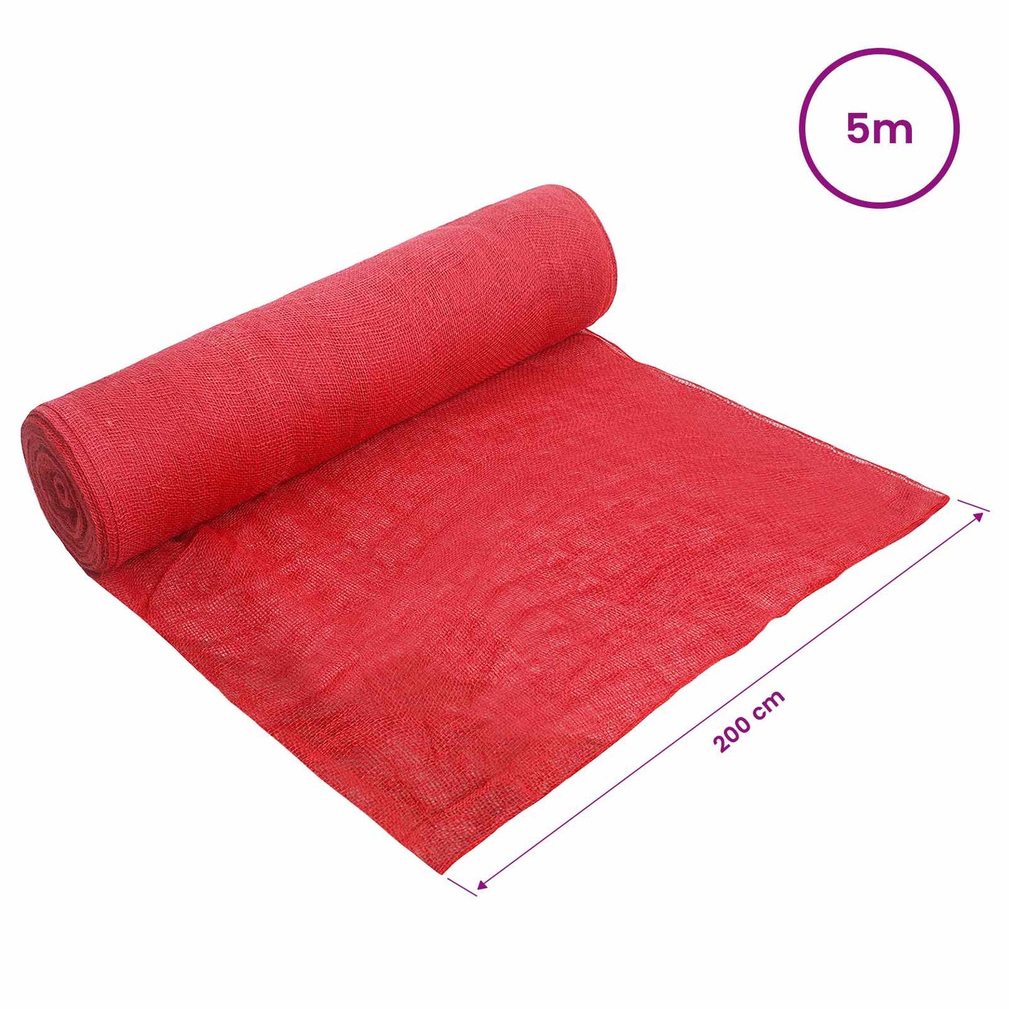 vidaXL Ρολό από Τζute 200 x 500 cm Κόκκινο