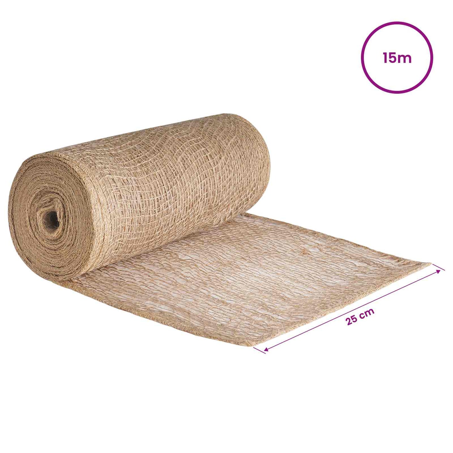 vidaXL Ρολό από Τζute Φυσικό 25 x 1500 εκ