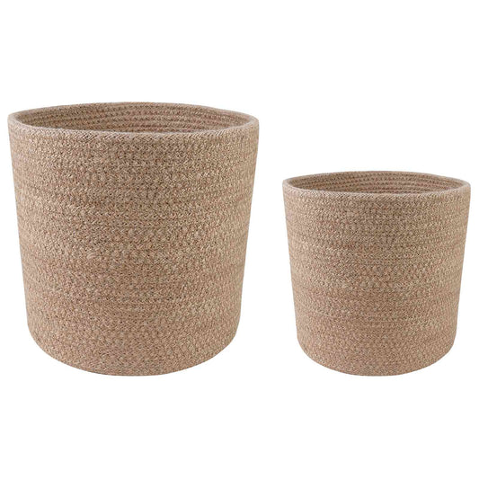 vidaXL Σετ Γλαστρών 2 pcs Φυσικό Ø 28 x 28 εκ 100% Γιούτα Τοσσά