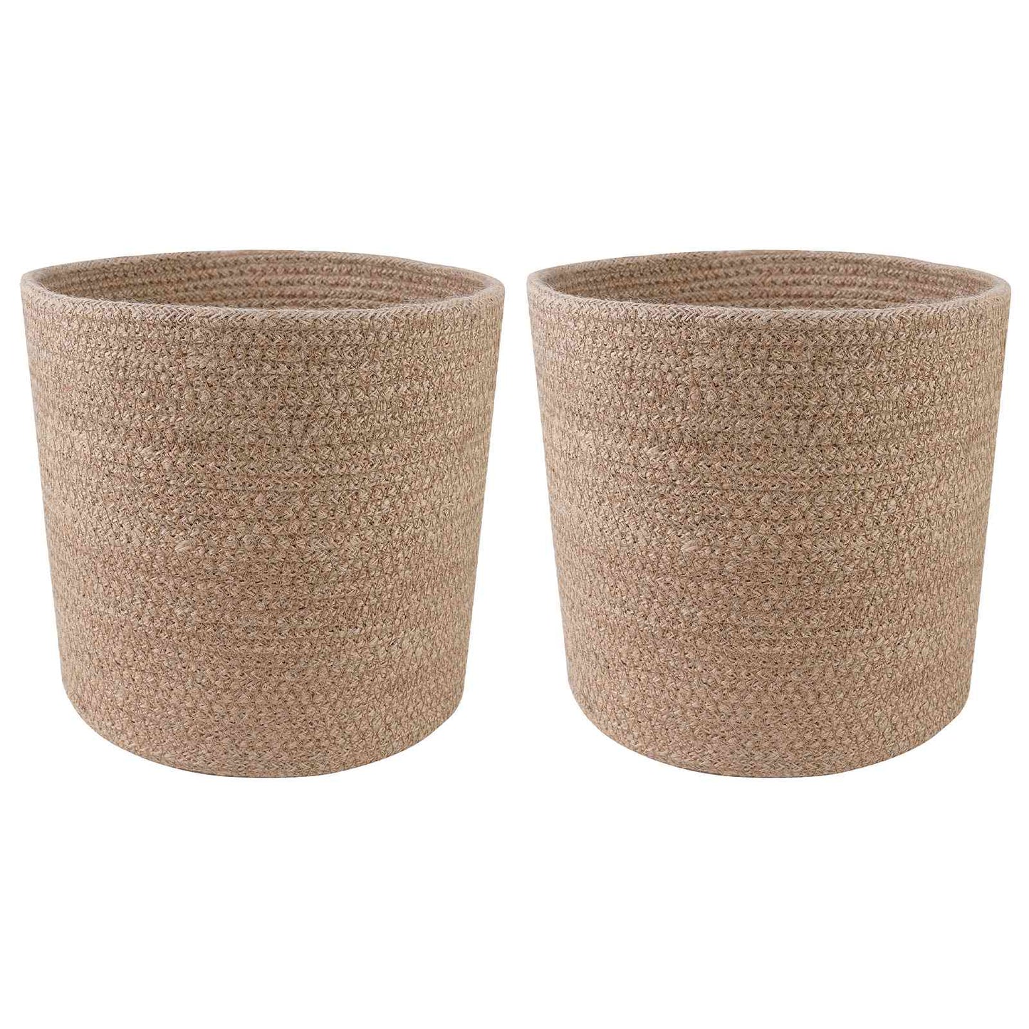 vidaXL Σετ Γλαστρών 2 pcs Φυσικό Ø 21 x 21 εκ 100% Γιούτα Τοσσά