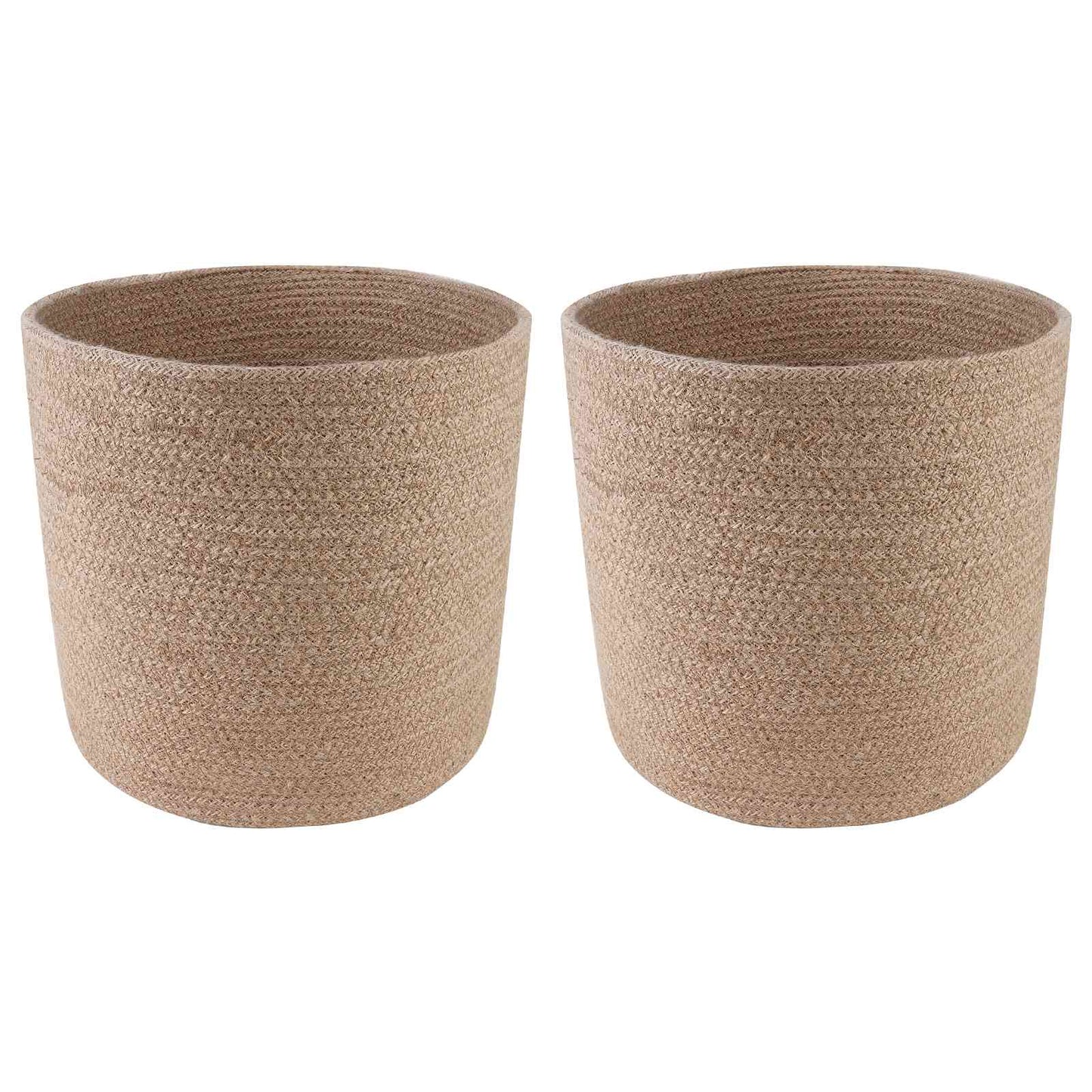vidaXL Σετ Γλαστρών 2 pcs Φυσικό Ø 28 x 28 εκ 100% Γιούτα Τοσσά