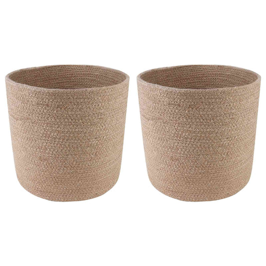 vidaXL Σετ Γλαστρών 2 pcs Φυσικό Ø 28 x 28 εκ 100% Γιούτα Τοσσά