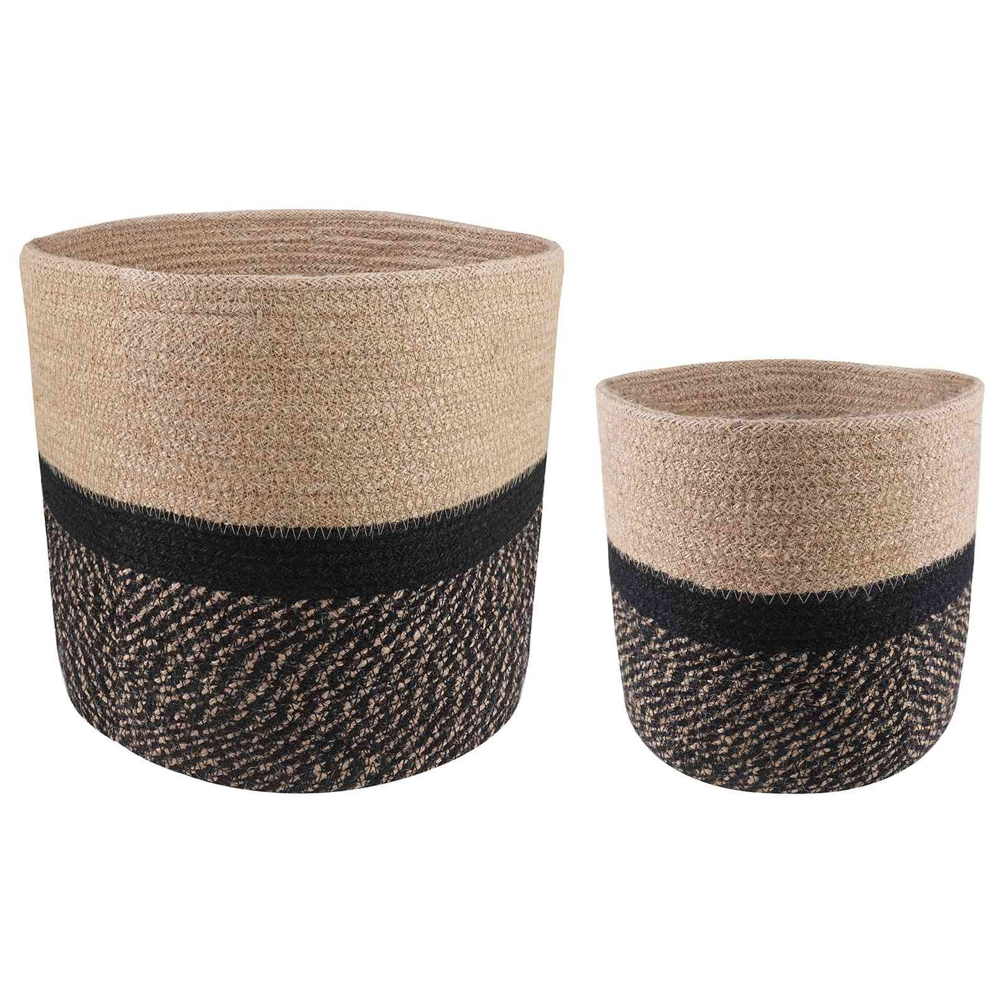 vidaXL Σετ Γλαστρών 2 pcs Φυσικό και Μαύρο Ø 28 x 28 εκ
