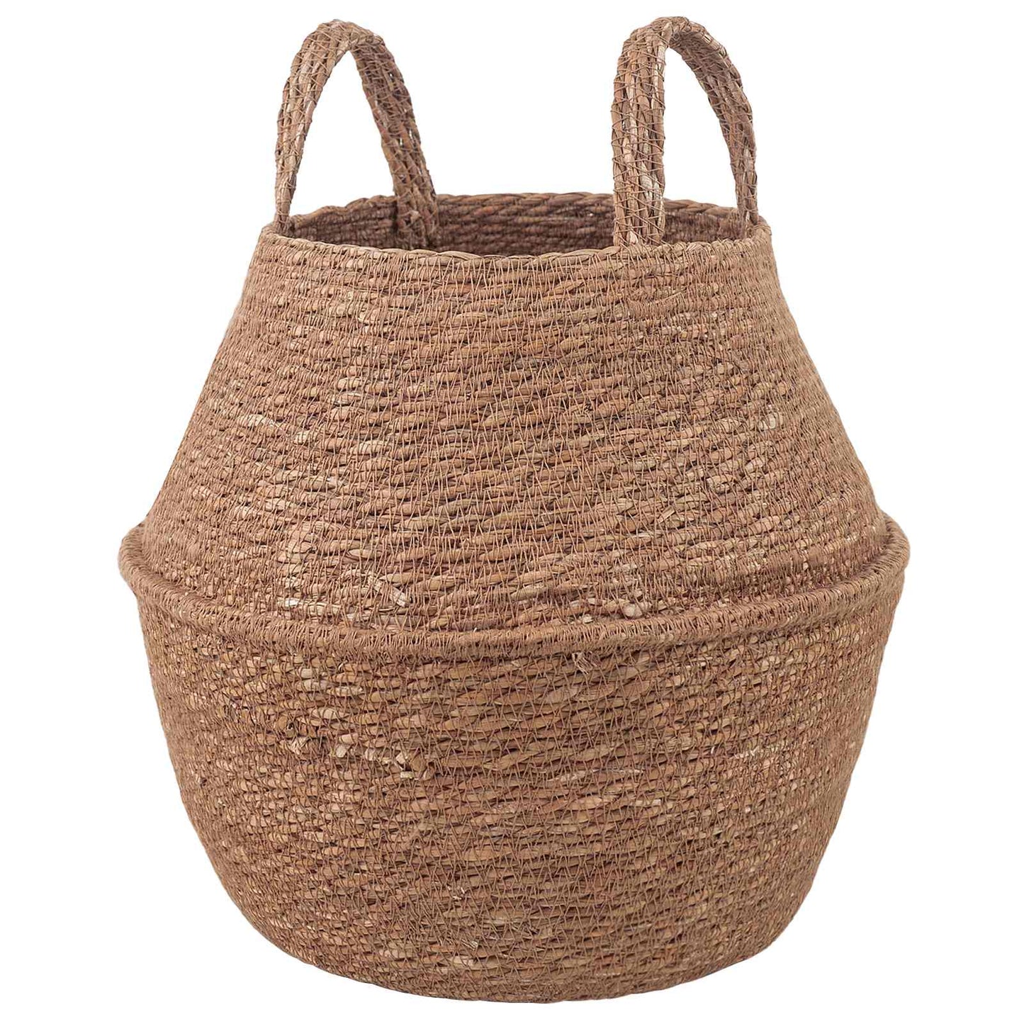 vidaXL Γλάστρα με Χερούλια Φυσικό Ø 22 x 20 cm 100% Θαλασσόχορτο