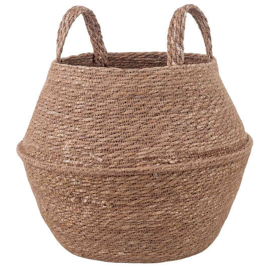 vidaXL Γλάστρα με Χερούλια Φυσικό Ø 32 x 32 cm 100% Θαλασσόχορτο