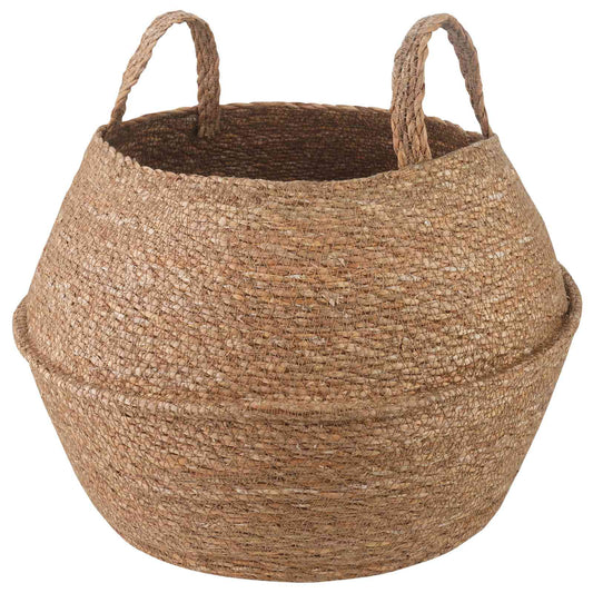 vidaXL Γλάστρα με Χερούλια Φυσικό Ø 45 x 36 cm 100% Θαλασσόχορτο