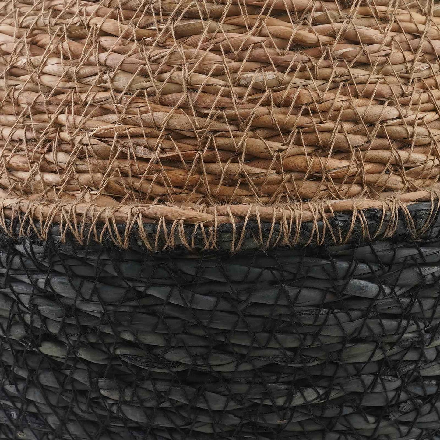 vidaXL Γλάστρα με Χερούλια 2 pcs Μαύρο Ø 32 x 32 cm 100% Θαλασσόχορτο