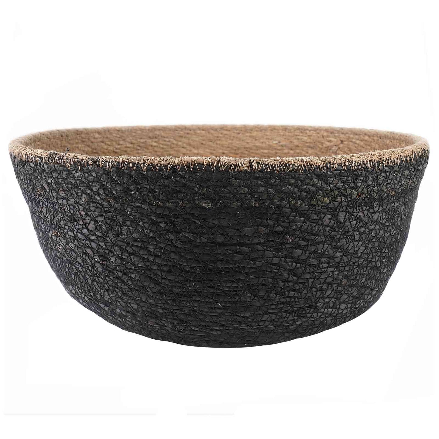 vidaXL Γλάστρα με Χερούλια 2 pcs Μαύρο Ø 45 x 36 cm 100% Θαλασσόχορτο