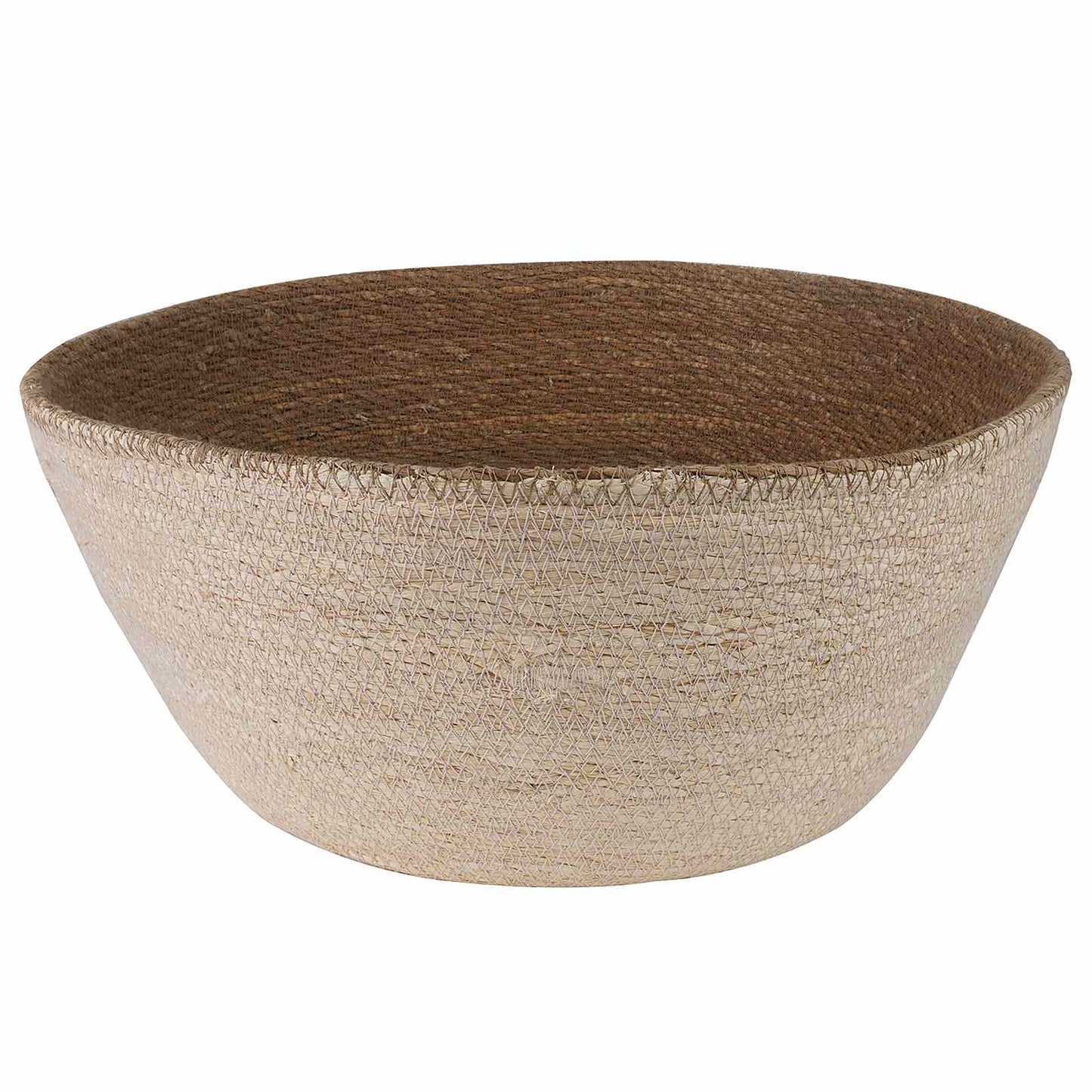 vidaXL Γλάστρα με Χερούλια Λευκό Ø 32 x 32 cm 100% Θαλασσόχορτο