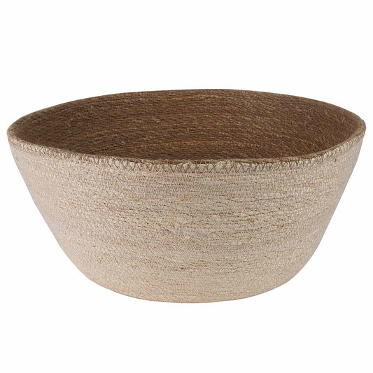 vidaXL Γλάστρα με Χερούλια Λευκό Ø 32 x 32 cm 100% Θαλασσόχορτο