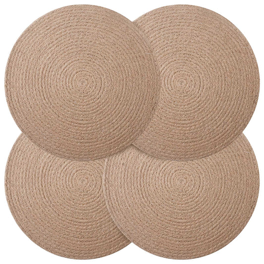 vidaXL Γιούτα Σουβέρ 4 pcs Φυσικό Ø 30 cm 100% Γιούτα Τοσσά