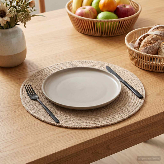 vidaXL Γιούτα Σουβέρ 6 pcs Φυσικό Ø 30 cm 100% Γιούτα Τοσσά