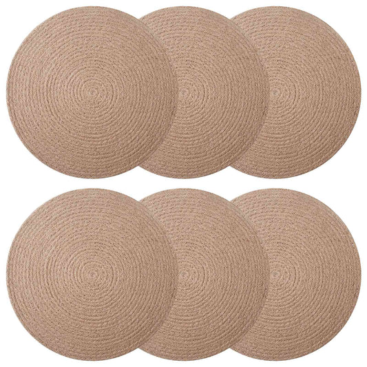 vidaXL Γιούτα Σουβέρ 6 pcs Φυσικό Ø 30 cm 100% Γιούτα Τοσσά
