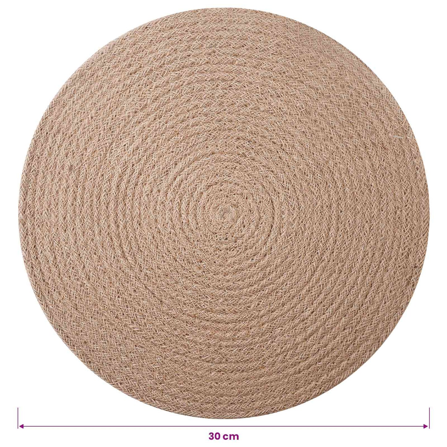 vidaXL Γιούτα Σουβέρ 6 pcs Φυσικό Ø 30 cm 100% Γιούτα Τοσσά
