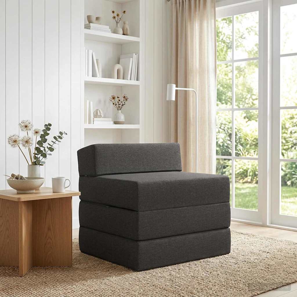 vidaXL Κρεβάτι Καναπέ Αναδιπλούμενο Σκούρο Γκρι 200 x 70 x 15 εκ.
