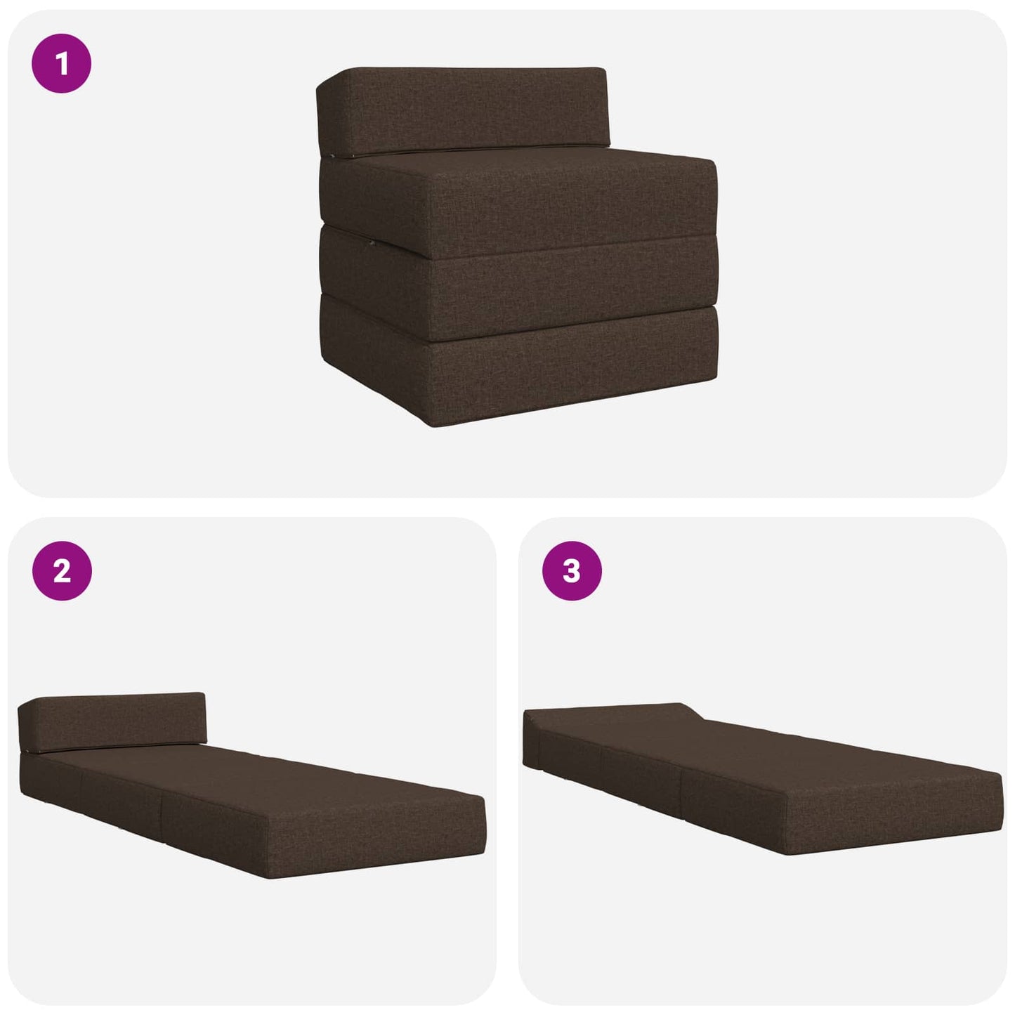 vidaXL Κρεβάτι Καναπέ Αναδιπλούμενο Taupe 200 x 70 x 15 εκ. Ύφασμα