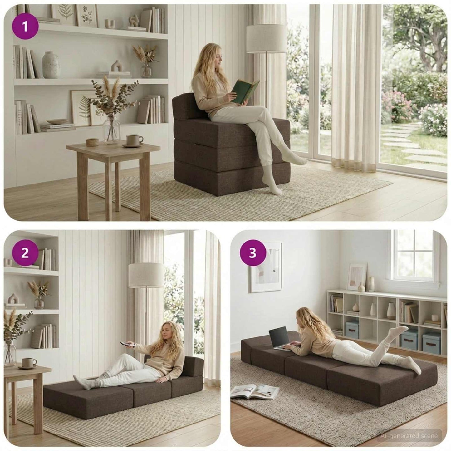 vidaXL Κρεβάτι Καναπέ Αναδιπλούμενο Taupe 200 x 70 x 15 εκ. Ύφασμα