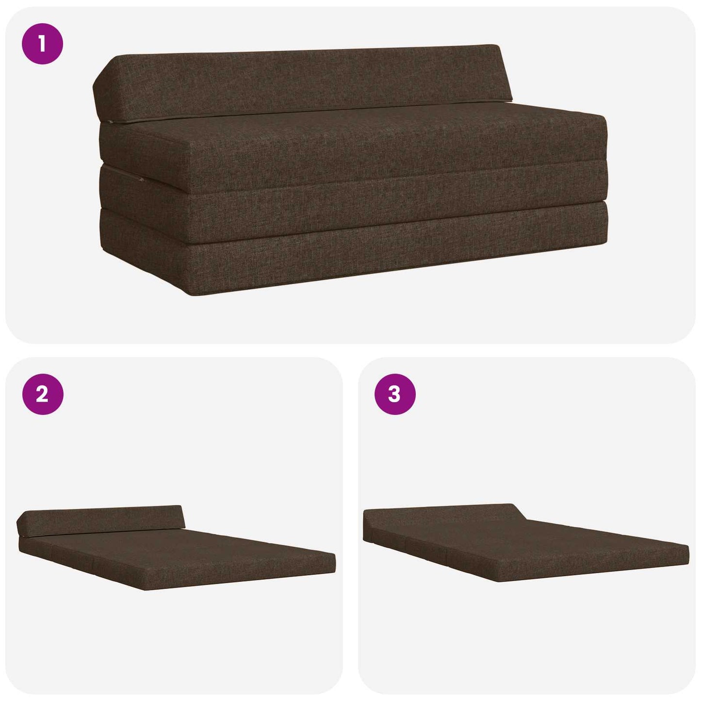 vidaXL Κρεβάτι Καναπέ Αναδιπλούμενο Taupe 120 x 60 x 49 εκ Ύφασμα