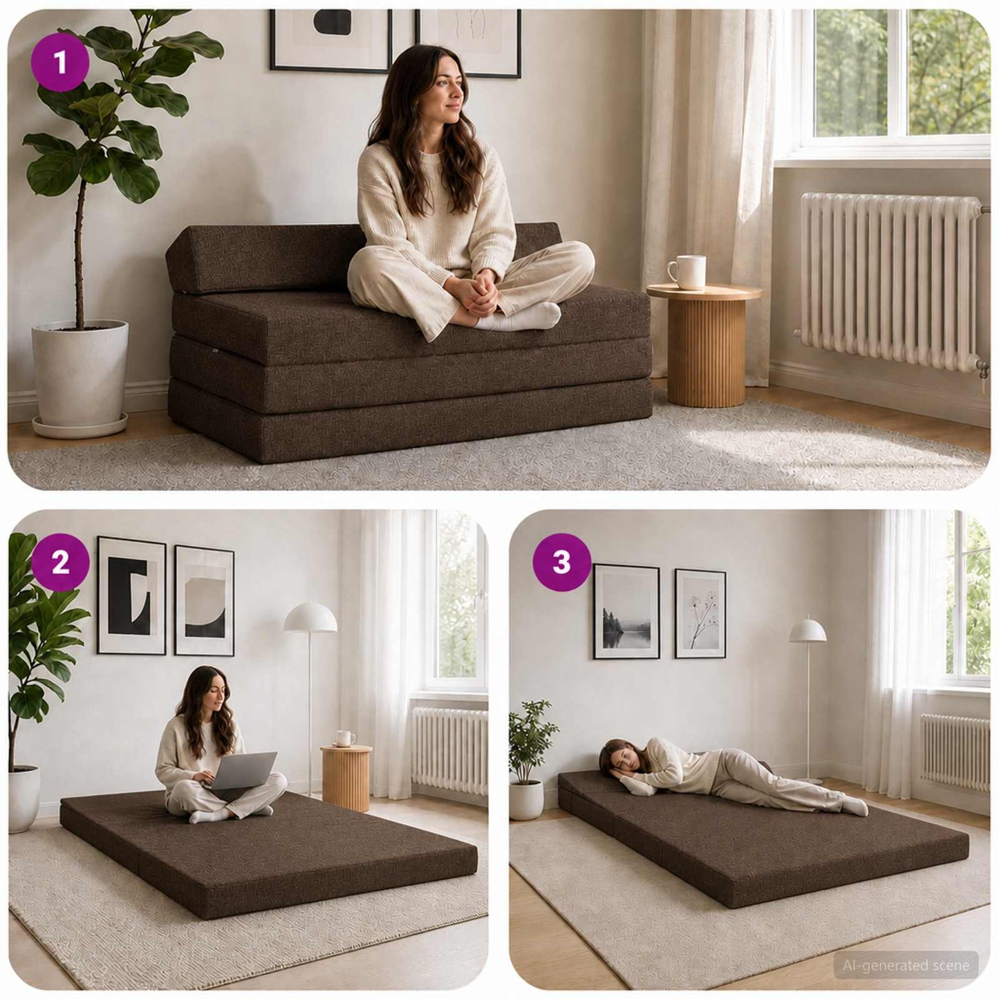vidaXL Κρεβάτι Καναπέ Αναδιπλούμενο Taupe 120 x 60 x 49 εκ Ύφασμα
