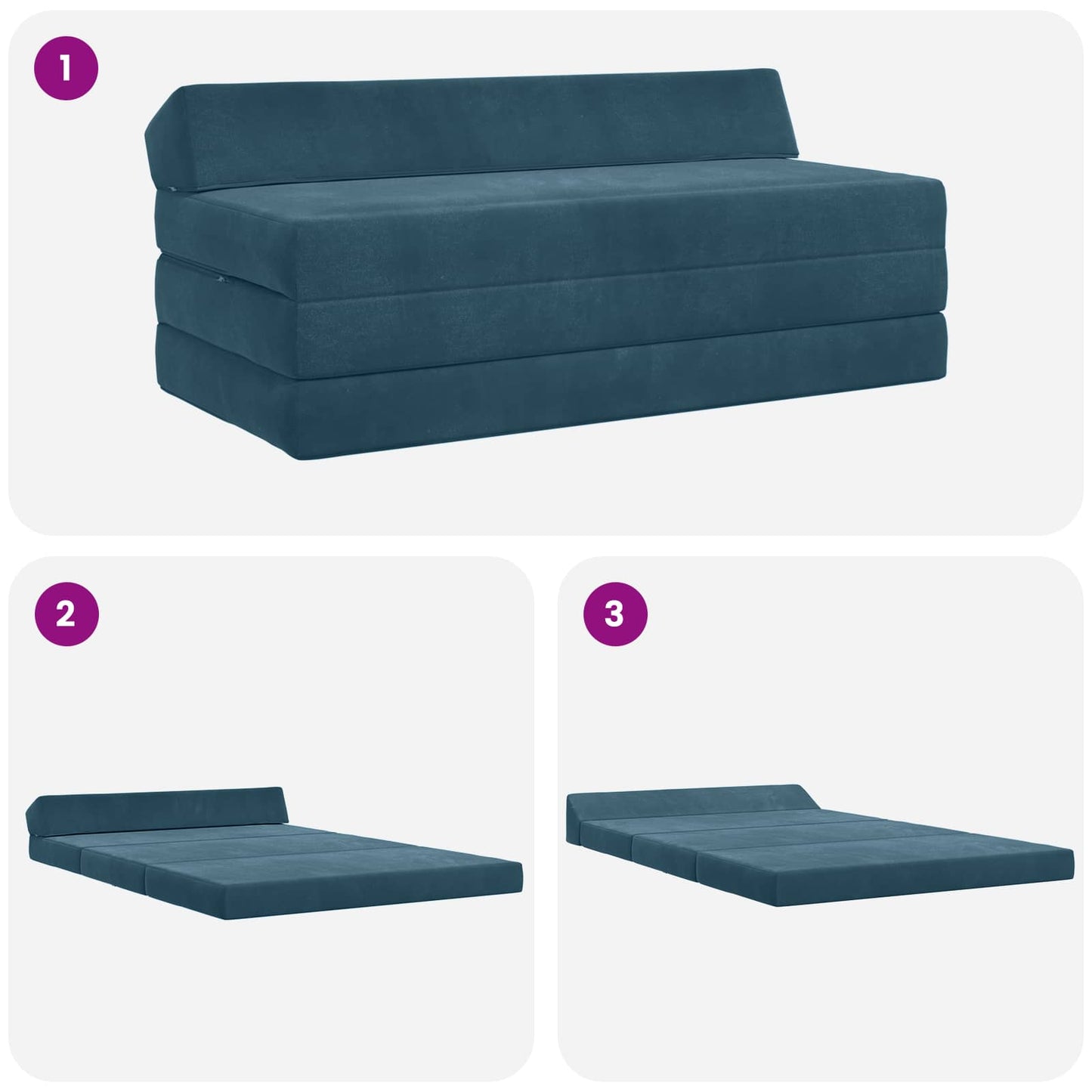 vidaXL Κρεβάτι Καναπέ Αναδιπλούμενο Μπλε 120 x 60 x 49 εκ Ύφασμα