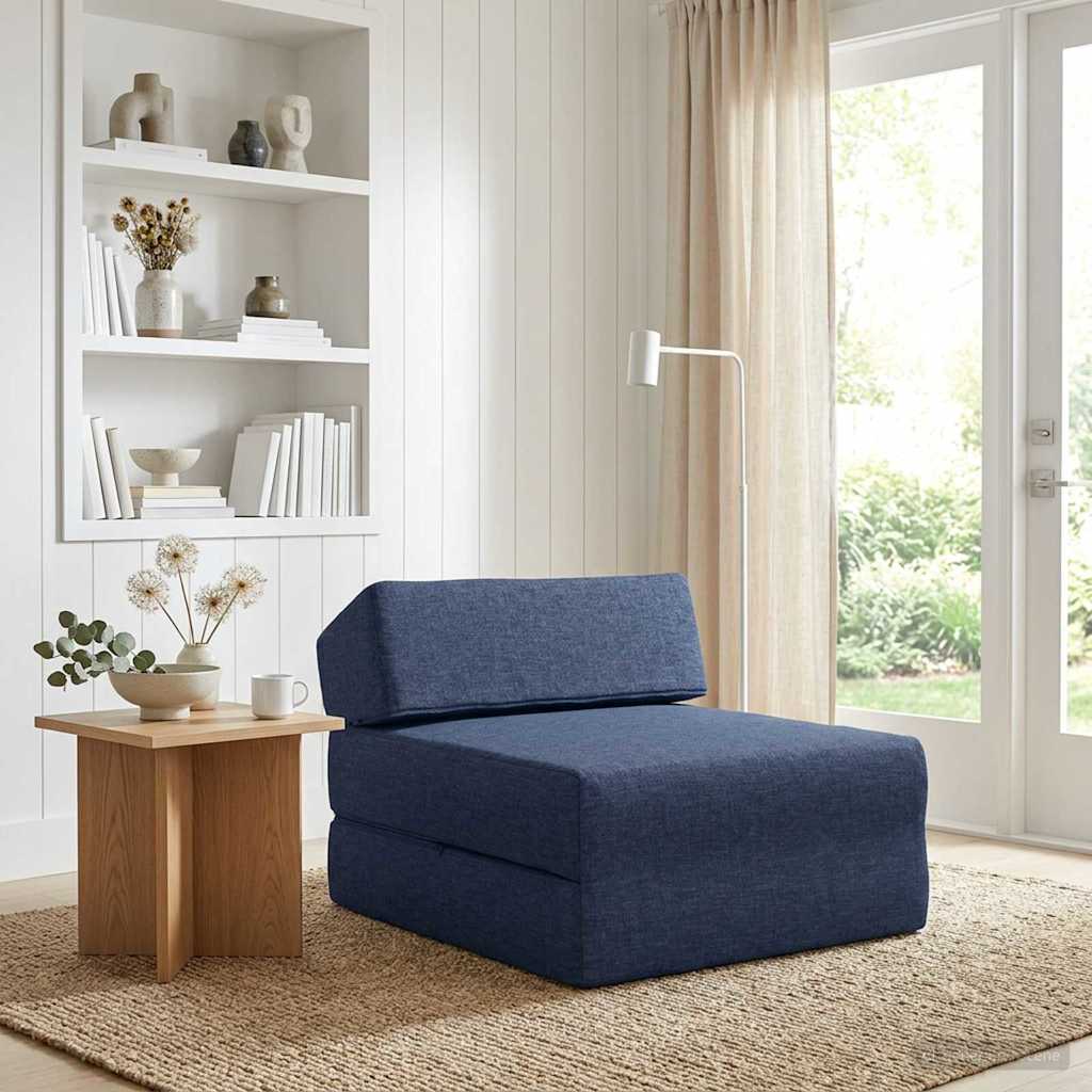 vidaXL Κρεβάτι Καναπέ Αναδιπλούμενο Μπλε 60 x 70 x 41 εκ Ύφασμα