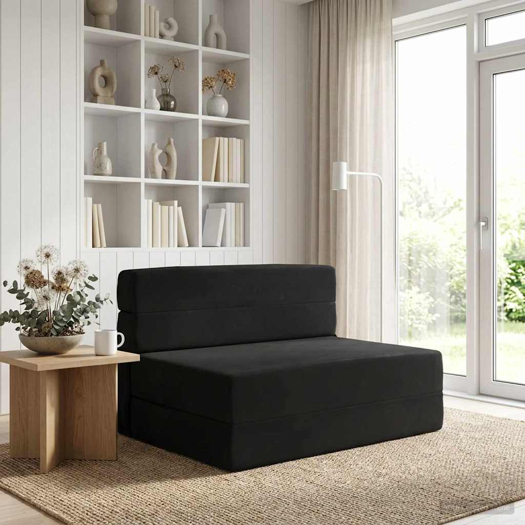 vidaXL Κρεβάτι Καναπέ Αναδιπλούμενο Μαύρο 70 x 72 x 60 εκ Ύφασμα