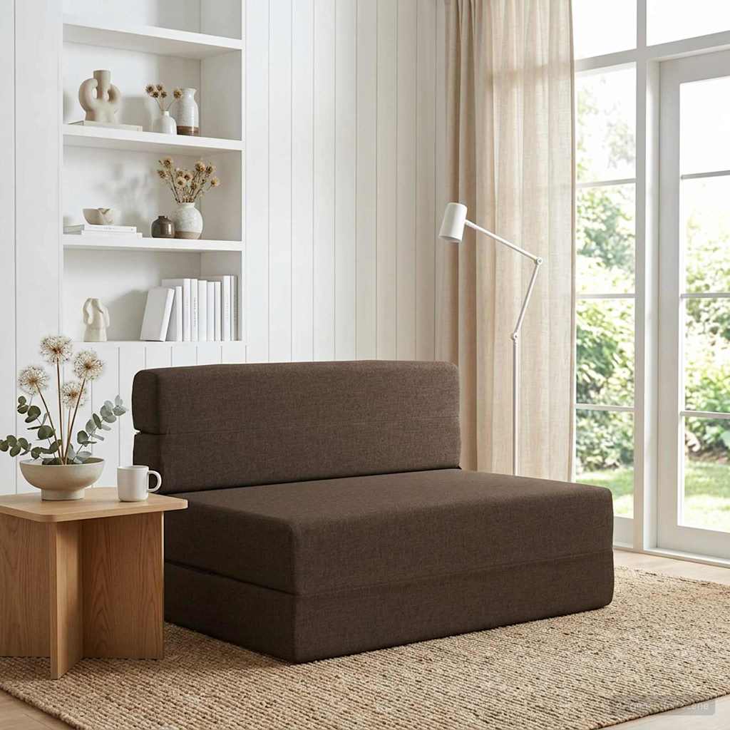 vidaXL Κρεβάτι Καναπέ Αναδιπλούμενο Taupe 70 x 80 x 60 εκ. Ύφασμα