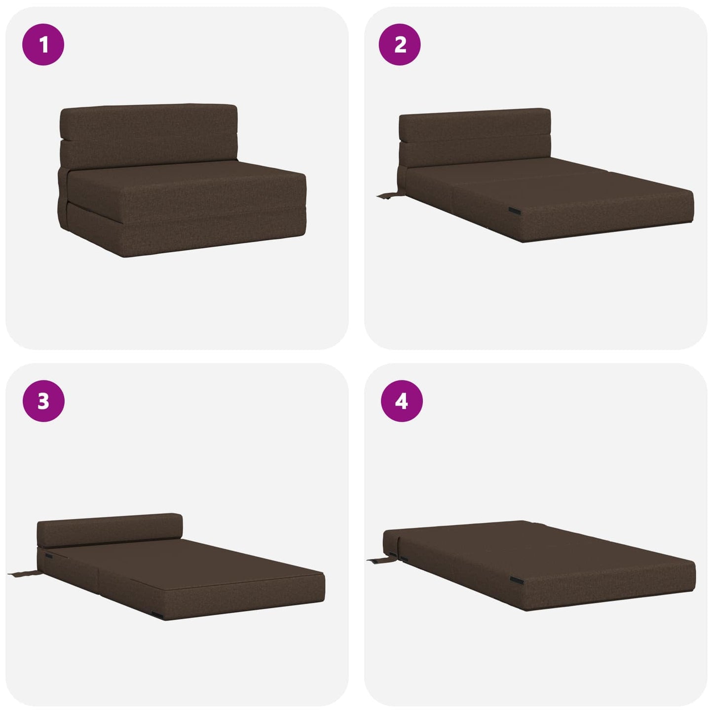 vidaXL Κρεβάτι Καναπέ Αναδιπλούμενο Taupe 70 x 80 x 60 εκ. Ύφασμα