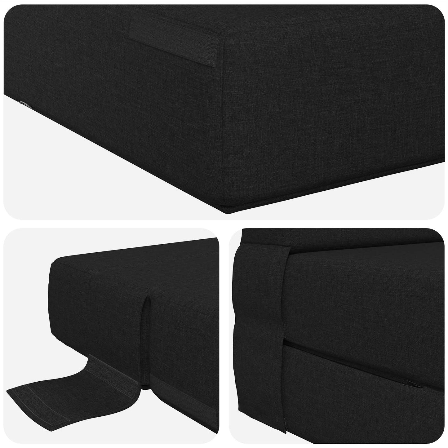vidaXL Κρεβάτι Καναπέ Αναδιπλούμενο Μαύρο 100 x 80 x 60 εκ. Ύφασμα