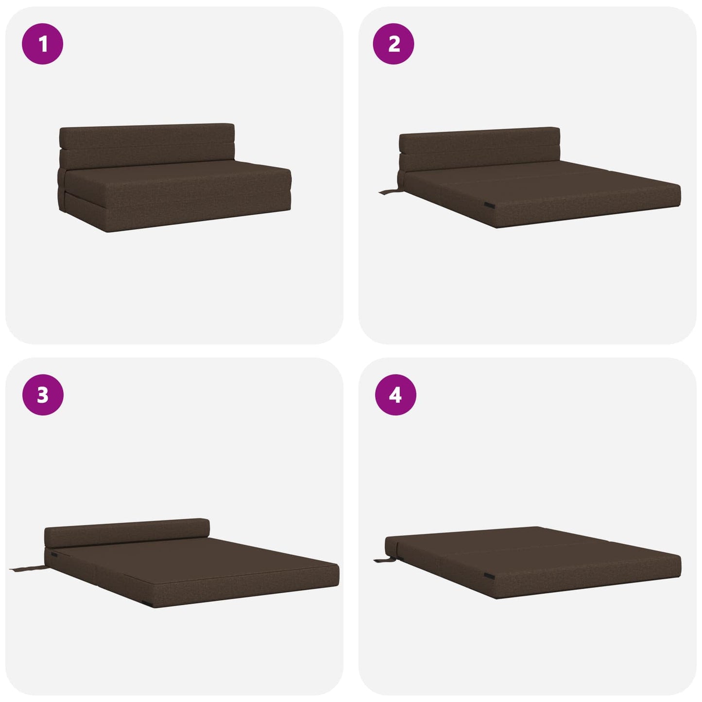 vidaXL Κρεβάτι Καναπέ Αναδιπλούμενο Taupe 152 x 86,5 x 60 εκ. Ύφασμα