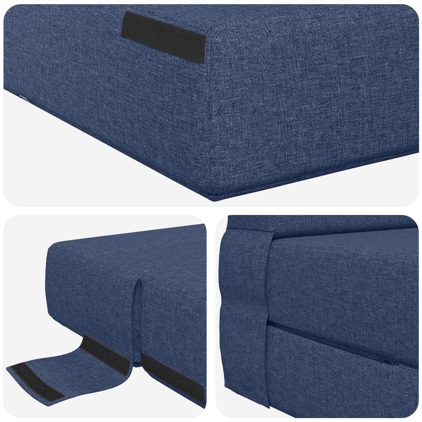 vidaXL Κρεβάτι Καναπέ Αναδιπλούμενο Μπλε 152 x 86,5 x 60 εκ. Ύφασμα