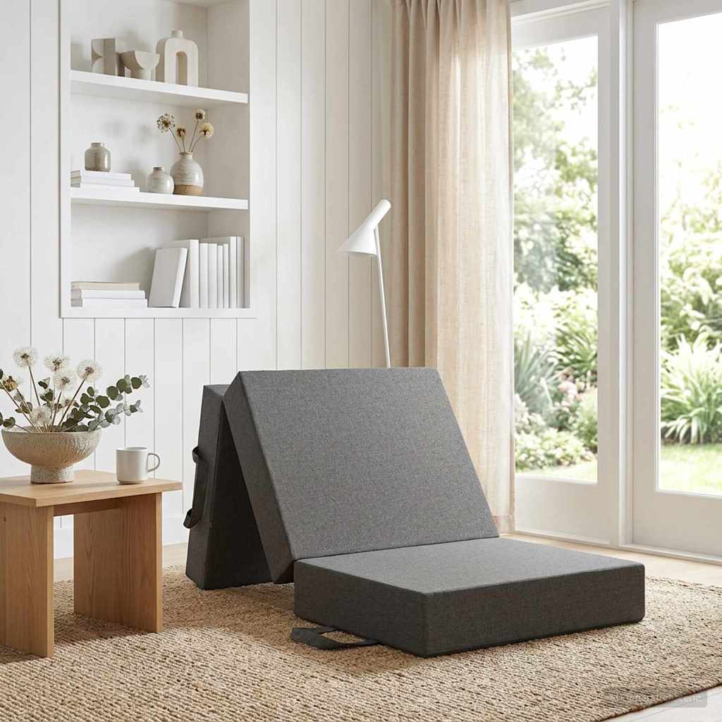 vidaXL Κρεβάτι Καναπέ Αναδιπλούμενο 190 x 90 x 15 cm Ανοιχτό γκρι