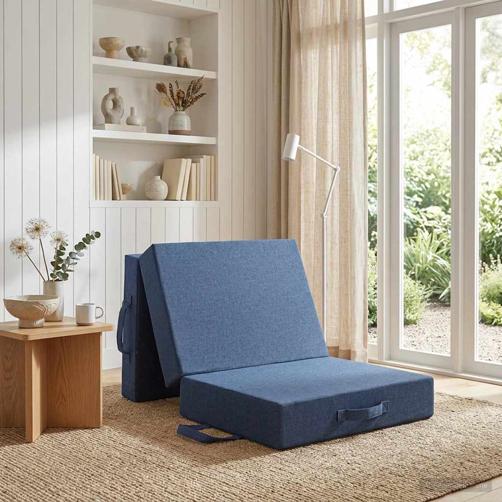 vidaXL Κρεβάτι Καναπέ Αναδιπλούμενο 190 x 75 x 15 cm Μπλε