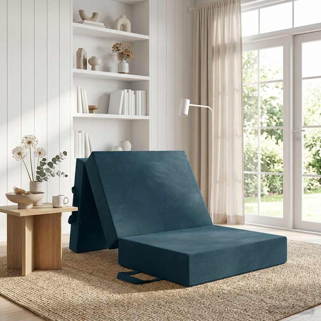 vidaXL Κρεβάτι Καναπέ Αναδιπλούμενο 190 x 75 x 15 cm Μπλε