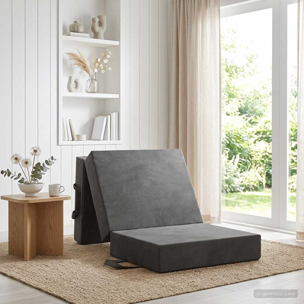 vidaXL Κρεβάτι Καναπέ Αναδιπλούμενο 190 x 75 x 15 cm Σκούρο Γκρι