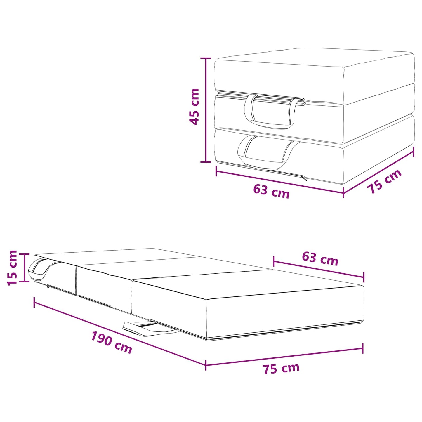 vidaXL Κρεβάτι Καναπέ Αναδιπλούμενο 75 x 63 x 45 εκ Σκούρο Πράσινο