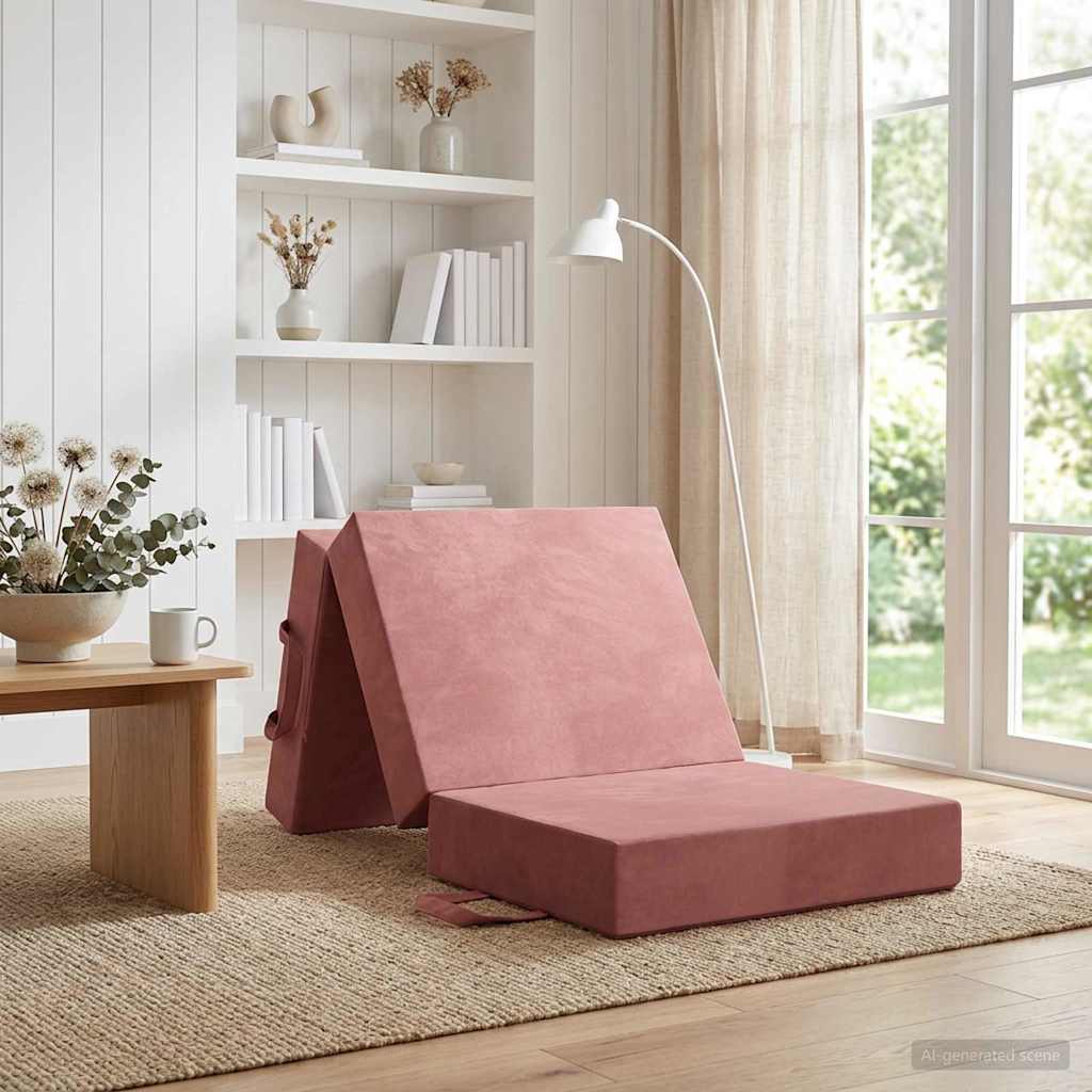 vidaXL Κρεβάτι Καναπέ Αναδιπλούμενο 90 x 63 x 45 cm Ροζ
