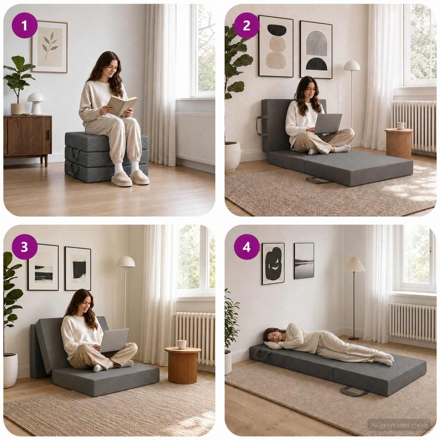 vidaXL Κρεβάτι Καναπέ Αναδιπλούμενο 190 x 90 x 15 cm Ανοιχτό γκρι