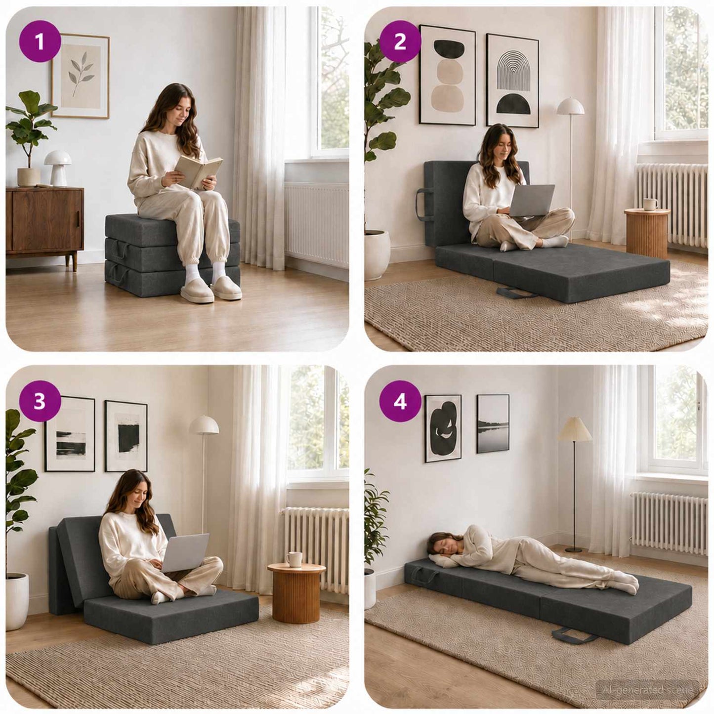 vidaXL Κρεβάτι Καναπέ Αναδιπλούμενο 200 x 75 x 15 cm Σκούρο Γκρι