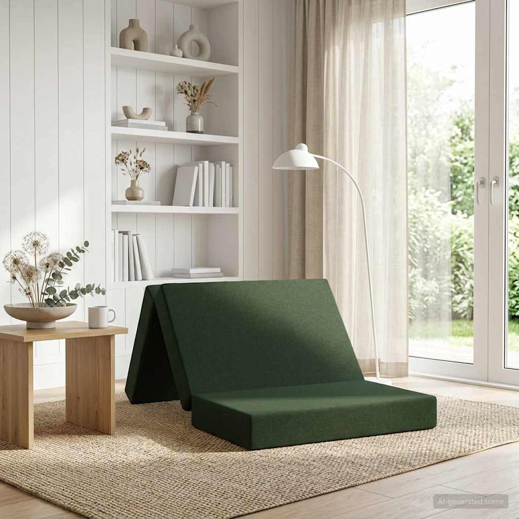 vidaXL Κρεβάτι Καναπέ Αναδιπλούμενο 80 x 67 x 45 cm Σκούρο Πράσινο