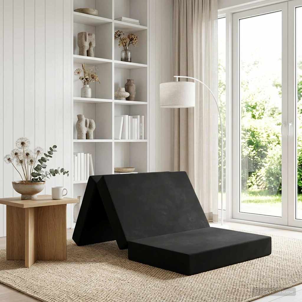 vidaXL Κρεβάτι Καναπέ Αναδιπλούμενο 200 x 80 x 15 cm Μαύρο