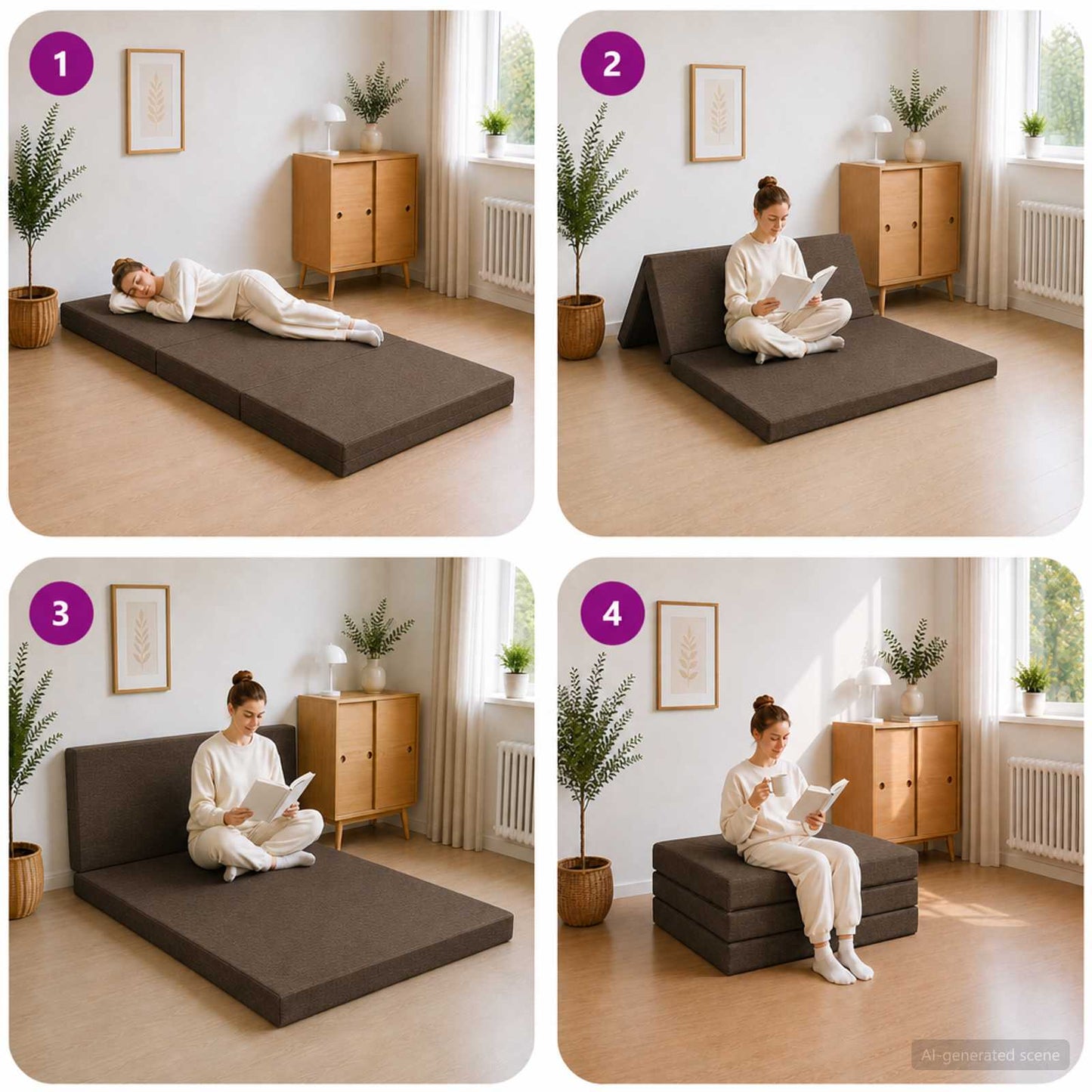 vidaXL Κρεβάτι Καναπέ Αναδιπλούμενο 90 x 67 x 45 εκ Taupe