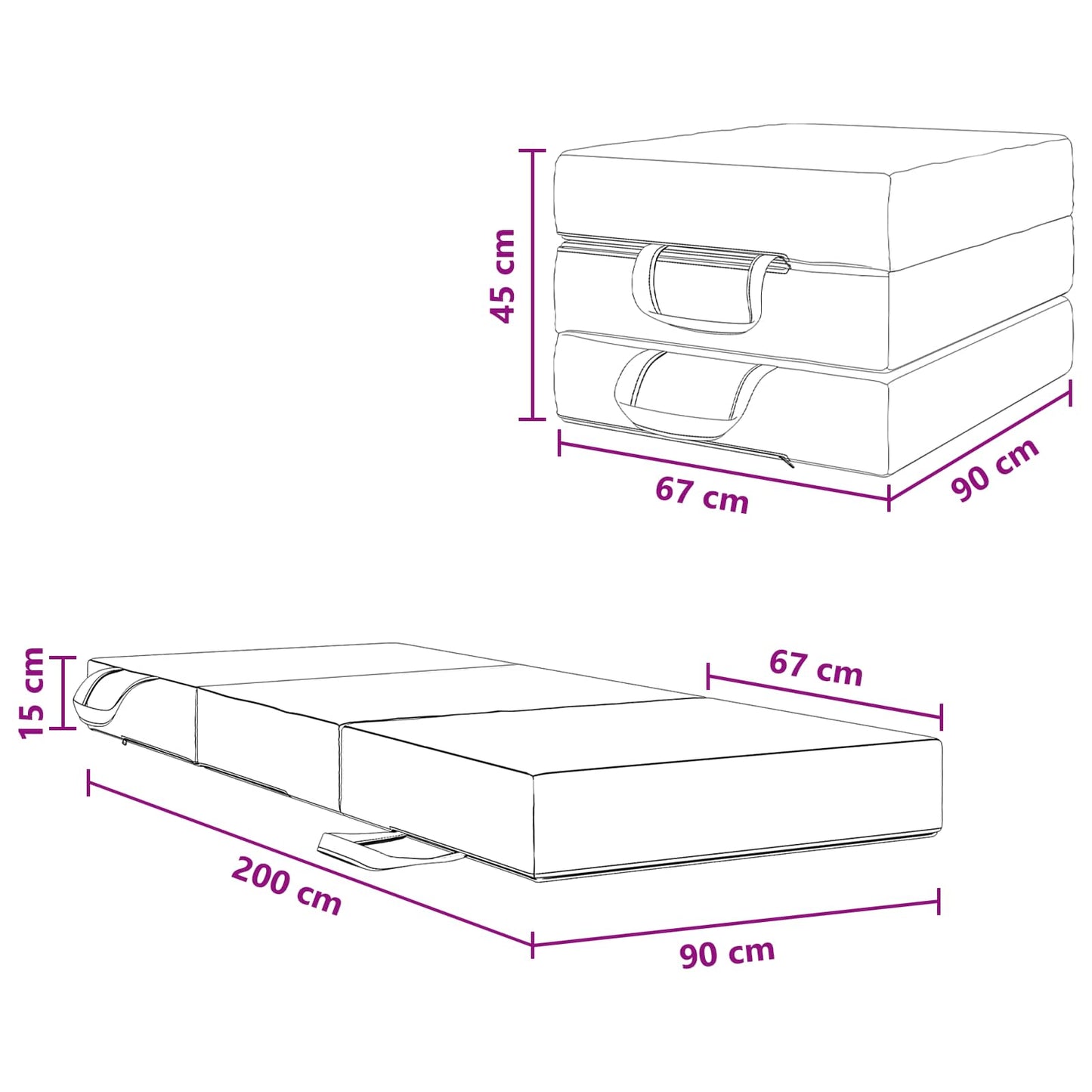 vidaXL Κρεβάτι Καναπέ Αναδιπλούμενο 90 x 67 x 45 εκ Σκούρο Πράσινο