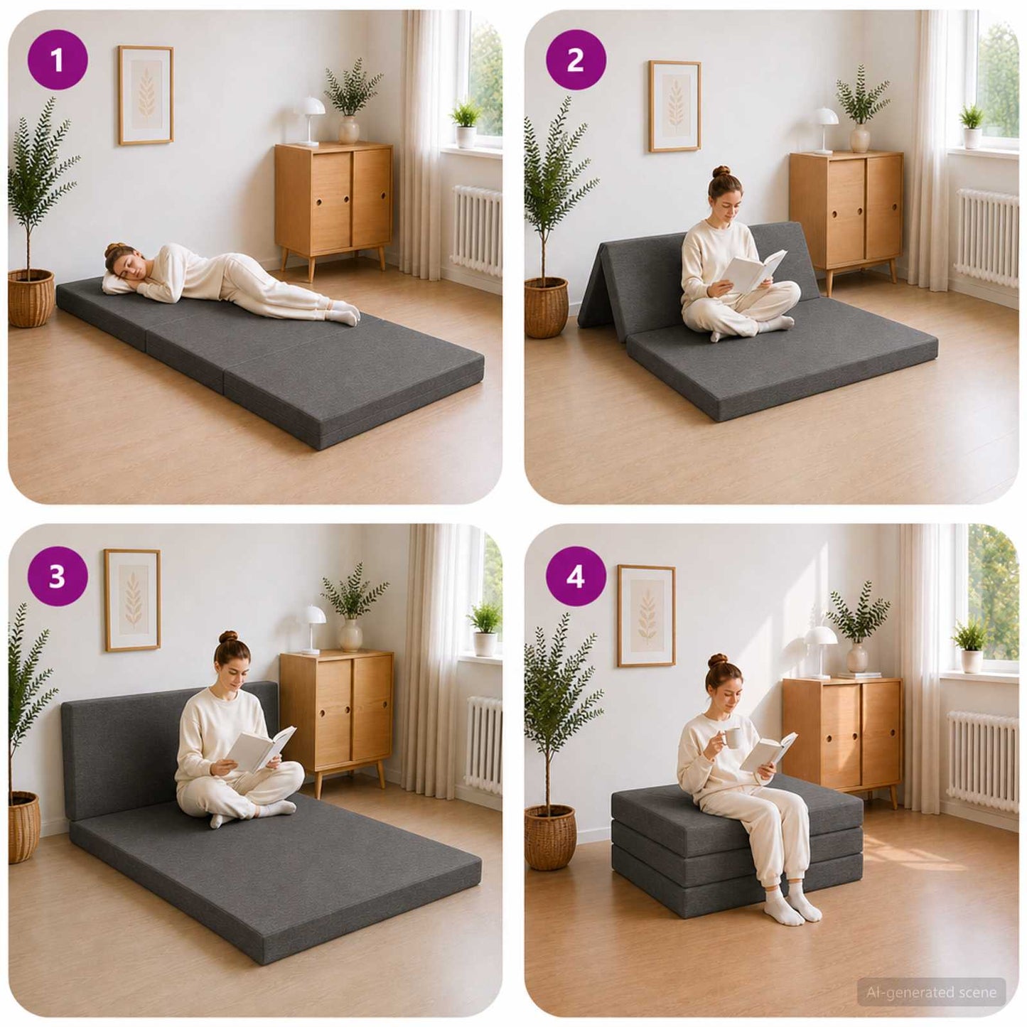 vidaXL Κρεβάτι Καναπέ Αναδιπλούμενο 200 x 100 x 15 cm Σκούρο Γκρι