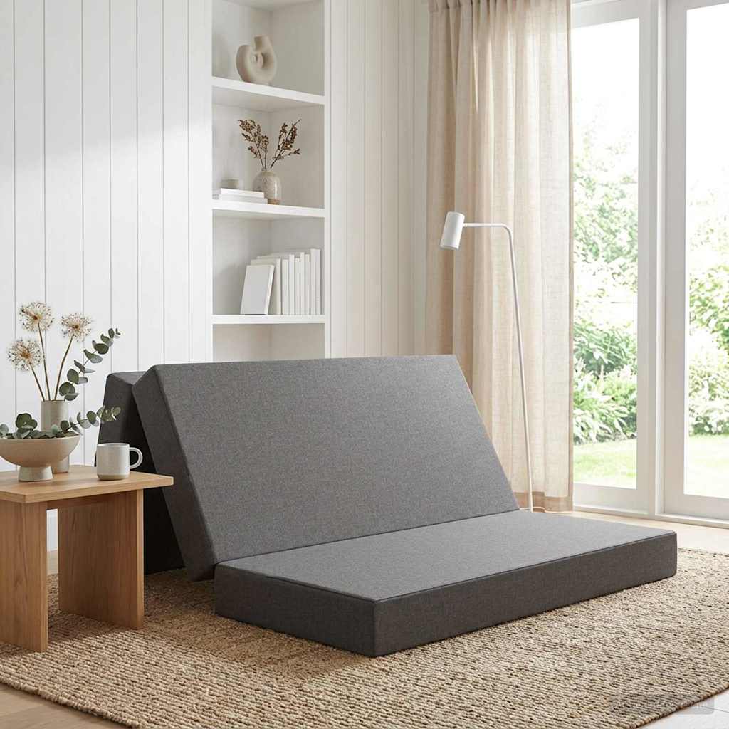 vidaXL Κρεβάτι Καναπέ Αναδιπλούμενο 200 x 140 x 15 cm Ανοιχτό γκρι