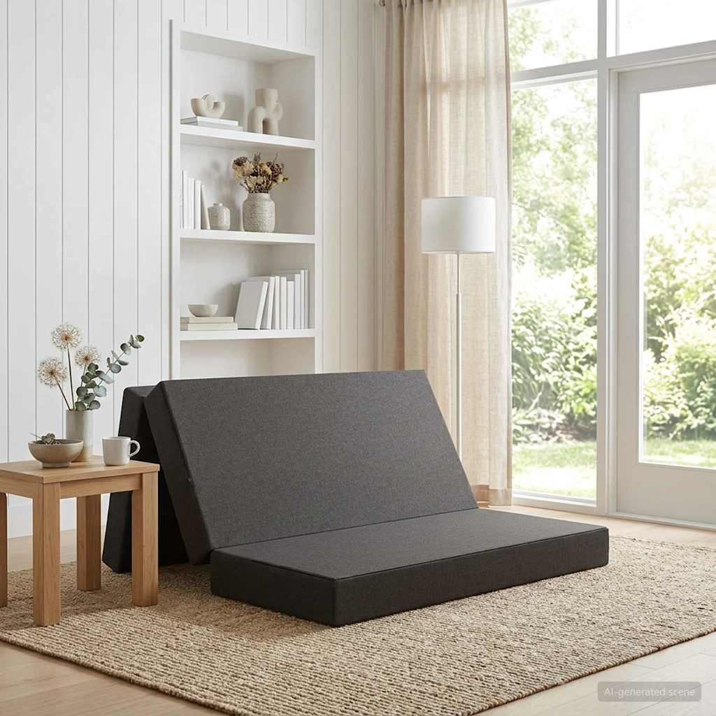 vidaXL Κρεβάτι Καναπέ Αναδιπλούμενο 200 x 120 x 15 cm Σκούρο Γκρι