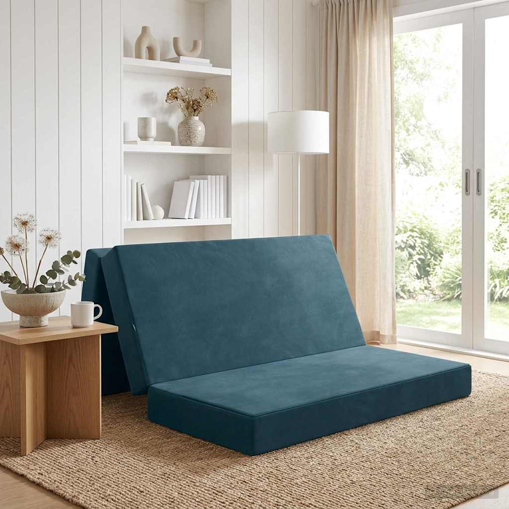 vidaXL Κρεβάτι Καναπέ Αναδιπλούμενο 140 x 67 x 45 cm Μπλε