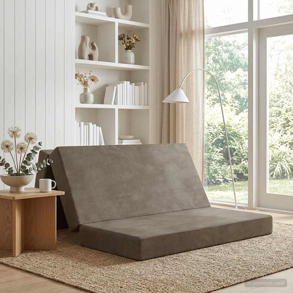 vidaXL Κρεβάτι Καναπέ Αναδιπλούμενο 200 x 120 x 15 cm Ανοιχτό γκρι